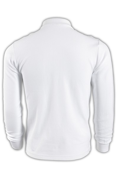 SKLPS001 pure colour plain color white 001 long sleeved en' s Polo shirt 1AD01 offering order online order DIY personal design group team LOGO polo shirts Hong Kong company shirt supplier price front view